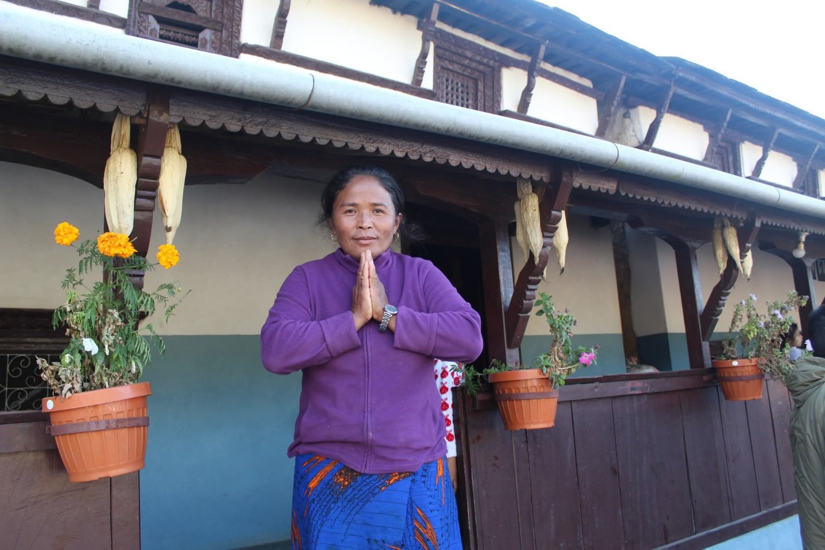 A local homestay room near Pokhara with mountain views