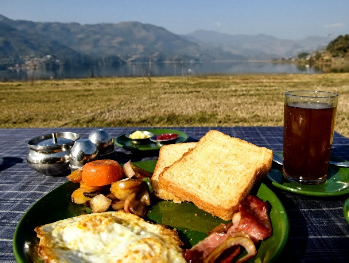 Breakfast at a homestay in Nepal
