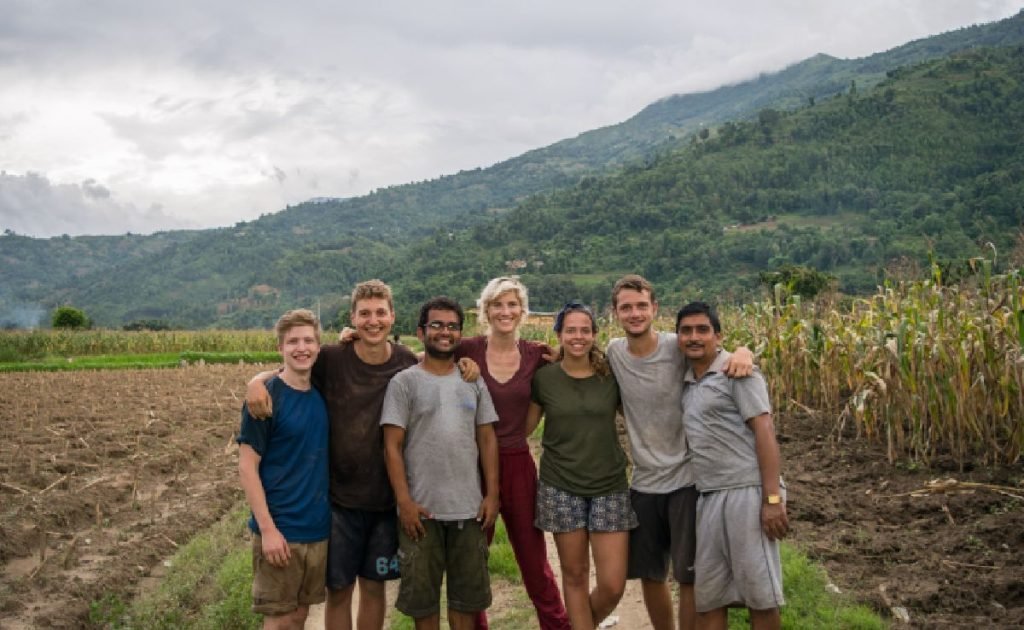 guest with host family in a homestay