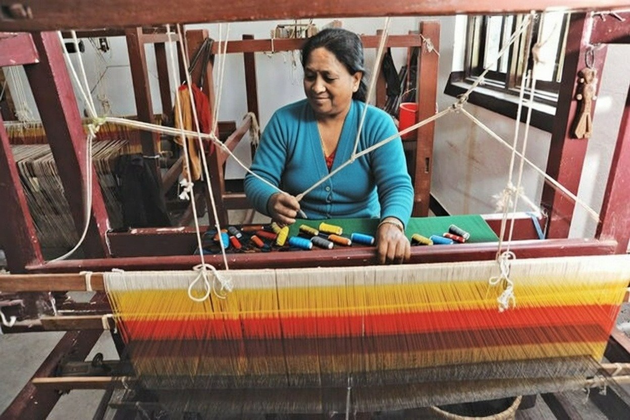 Dhaka weaving in Palpa