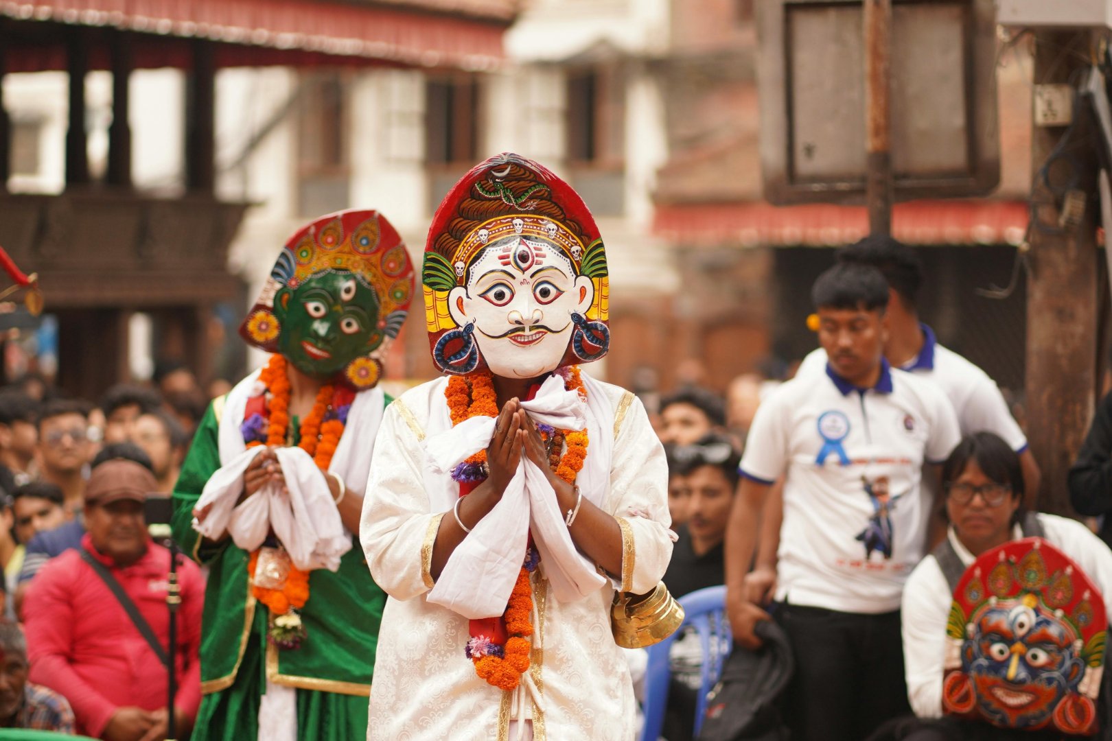 Traditional Newar mask dance in Kathmandu
