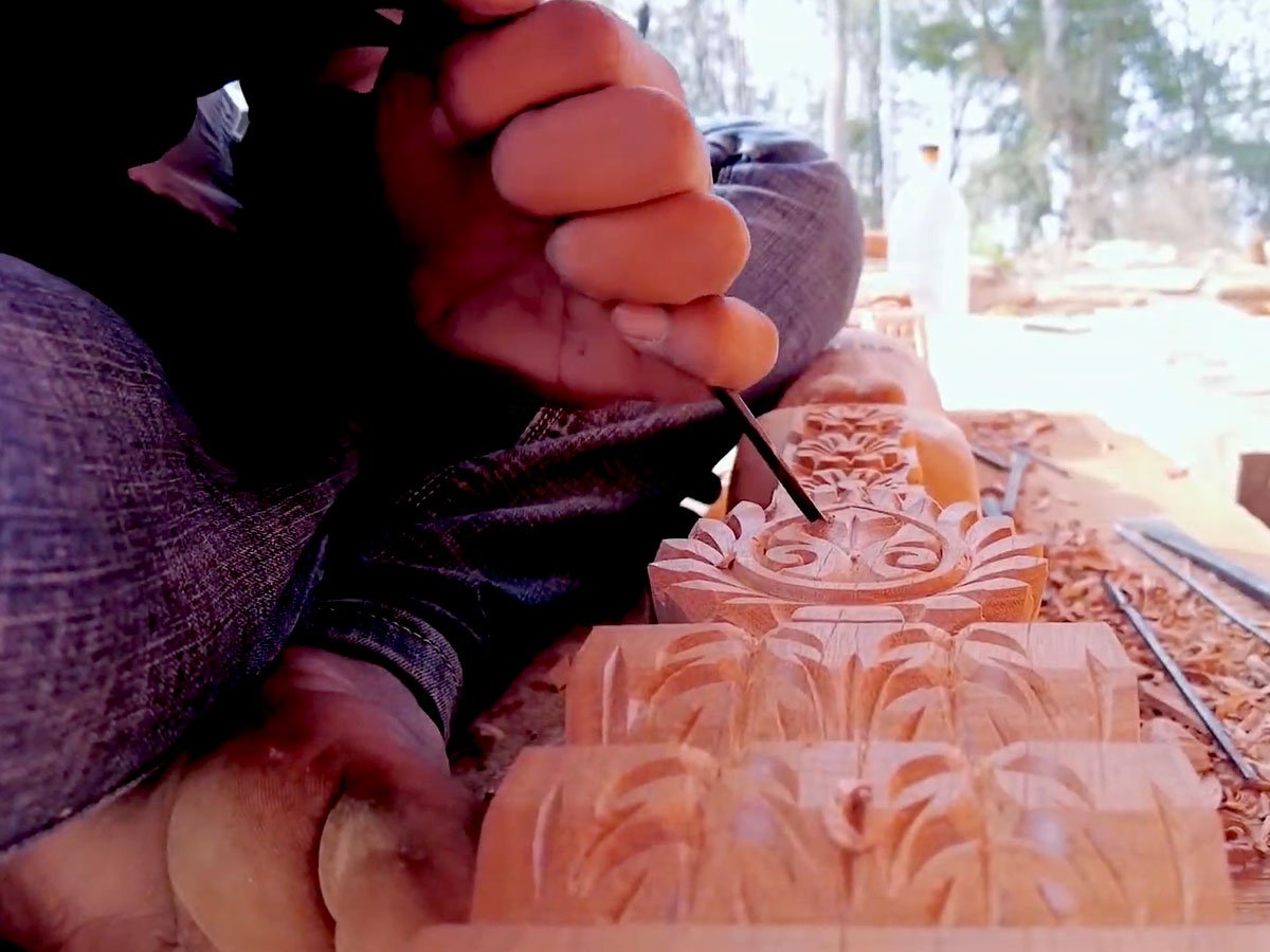 Wood carving in Bhaktapur