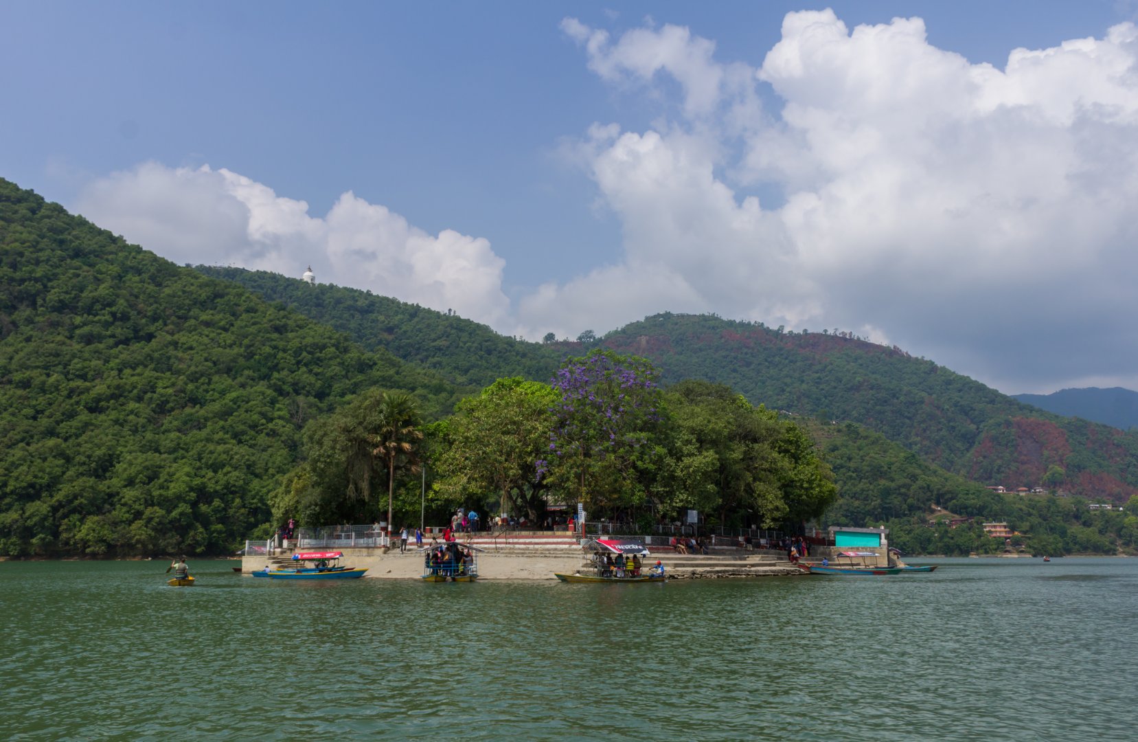 Early morning on Phewa Lake before the crowds arrive