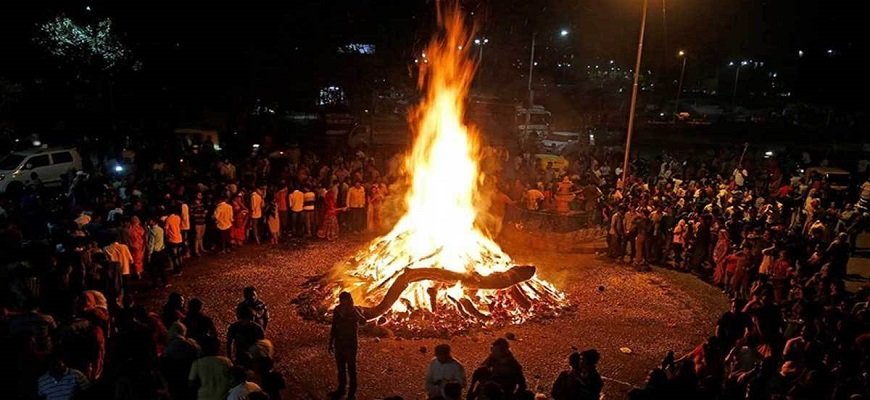 holika dahan marks the start of holi in Terai