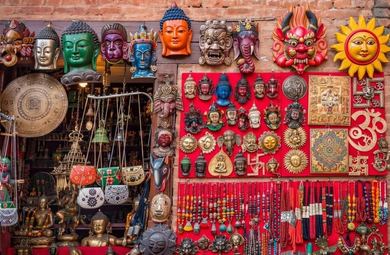 local crafts at a shop in Kathmandu