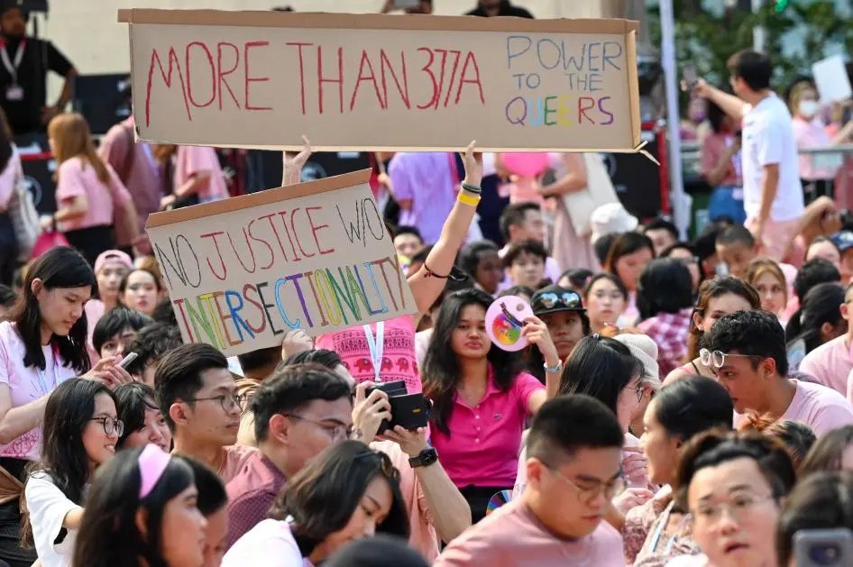 "Pink Dot" event in a public show of support for the LGBT community at Hong Lim Park in Singapore 