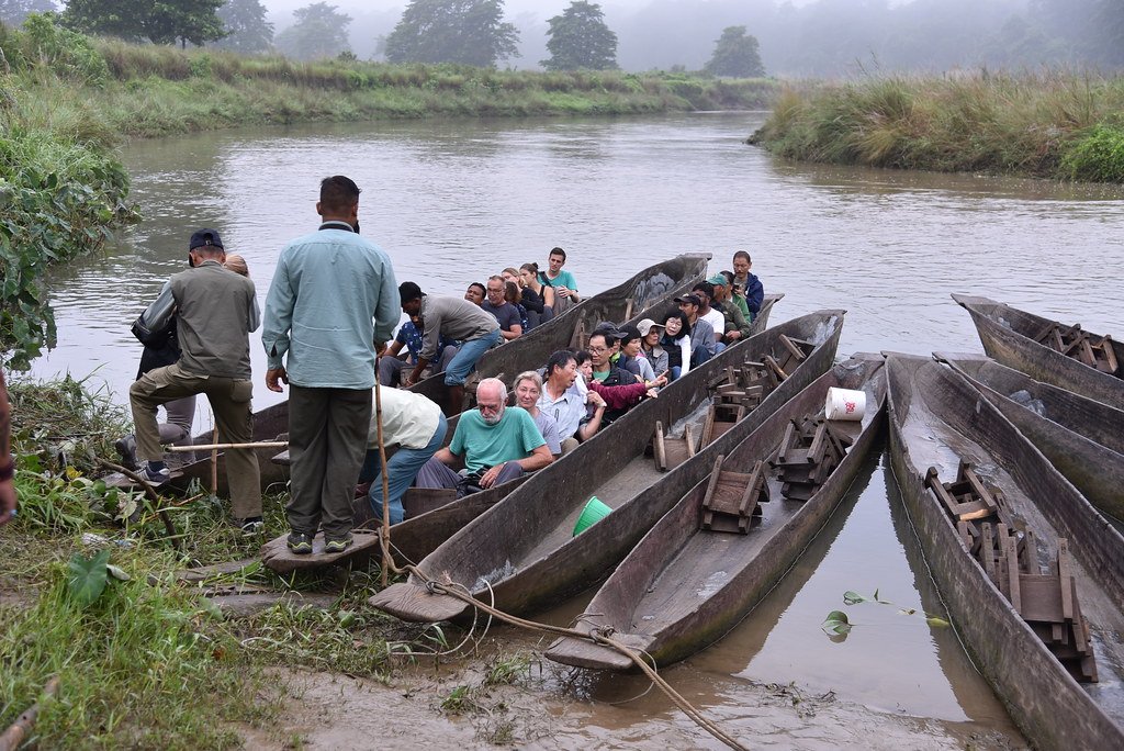 Canoeing at Jeep Safari at Chitwan National Park 