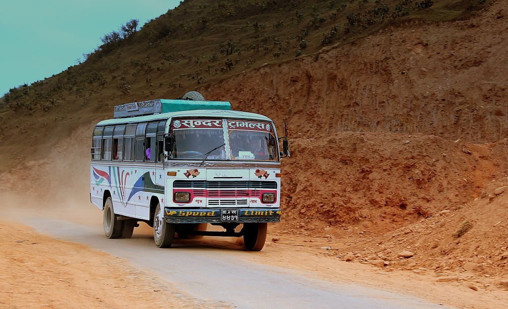 Bus at rural area of Nepal